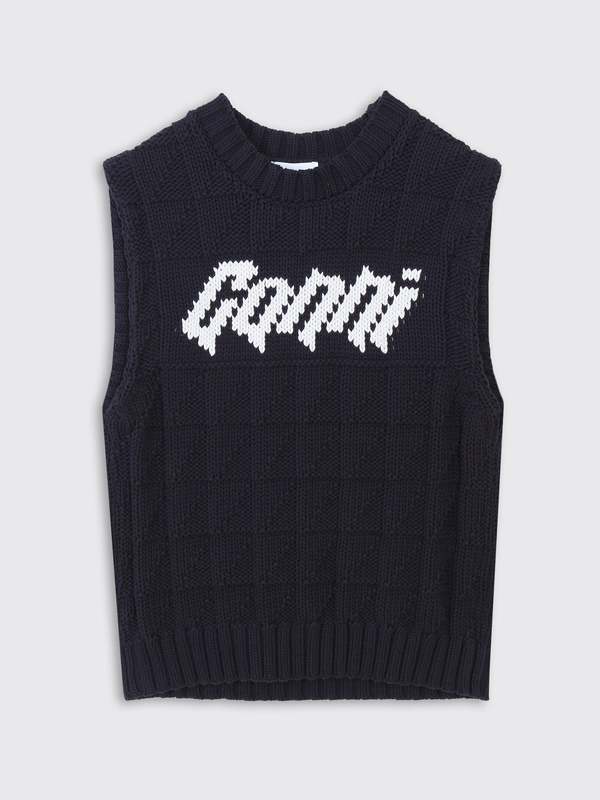 Ganni Cotton Rope Vest - Sky Captain | Garmentory