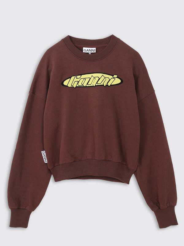 Ganni Isoll Artwork Sweatshirt - Chicory Coffee | Garmentory