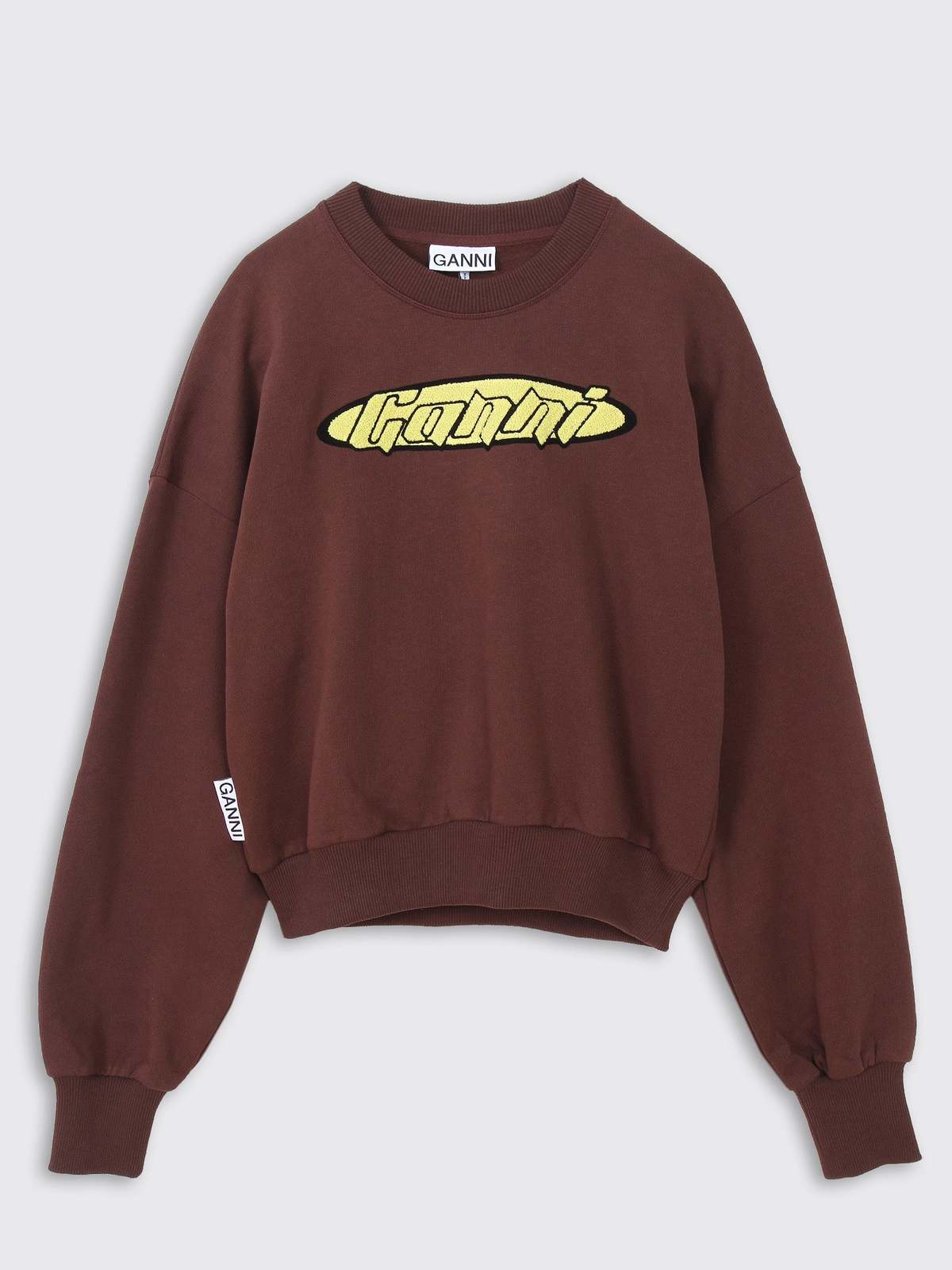 Ganni Isoll Artwork Sweatshirt - Chicory Coffee | Garmentory