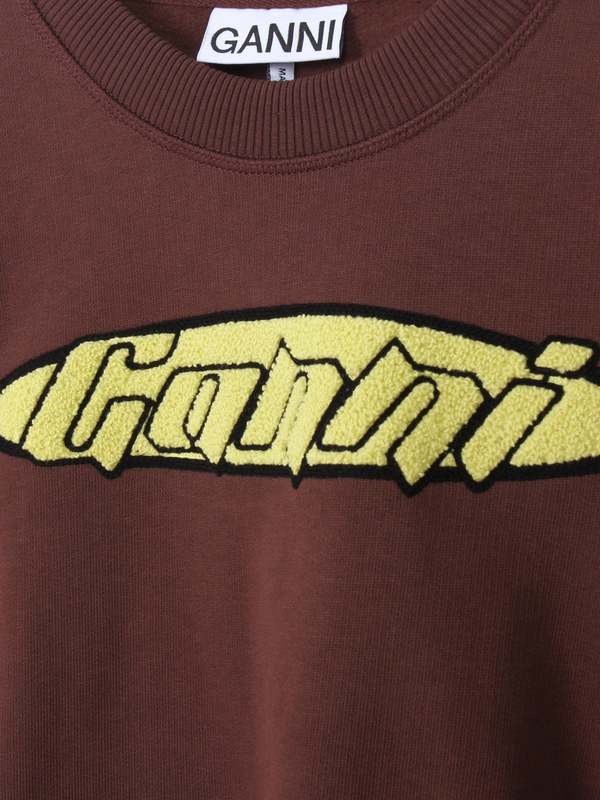 Ganni Isoll Artwork Sweatshirt - Chicory Coffee | Garmentory