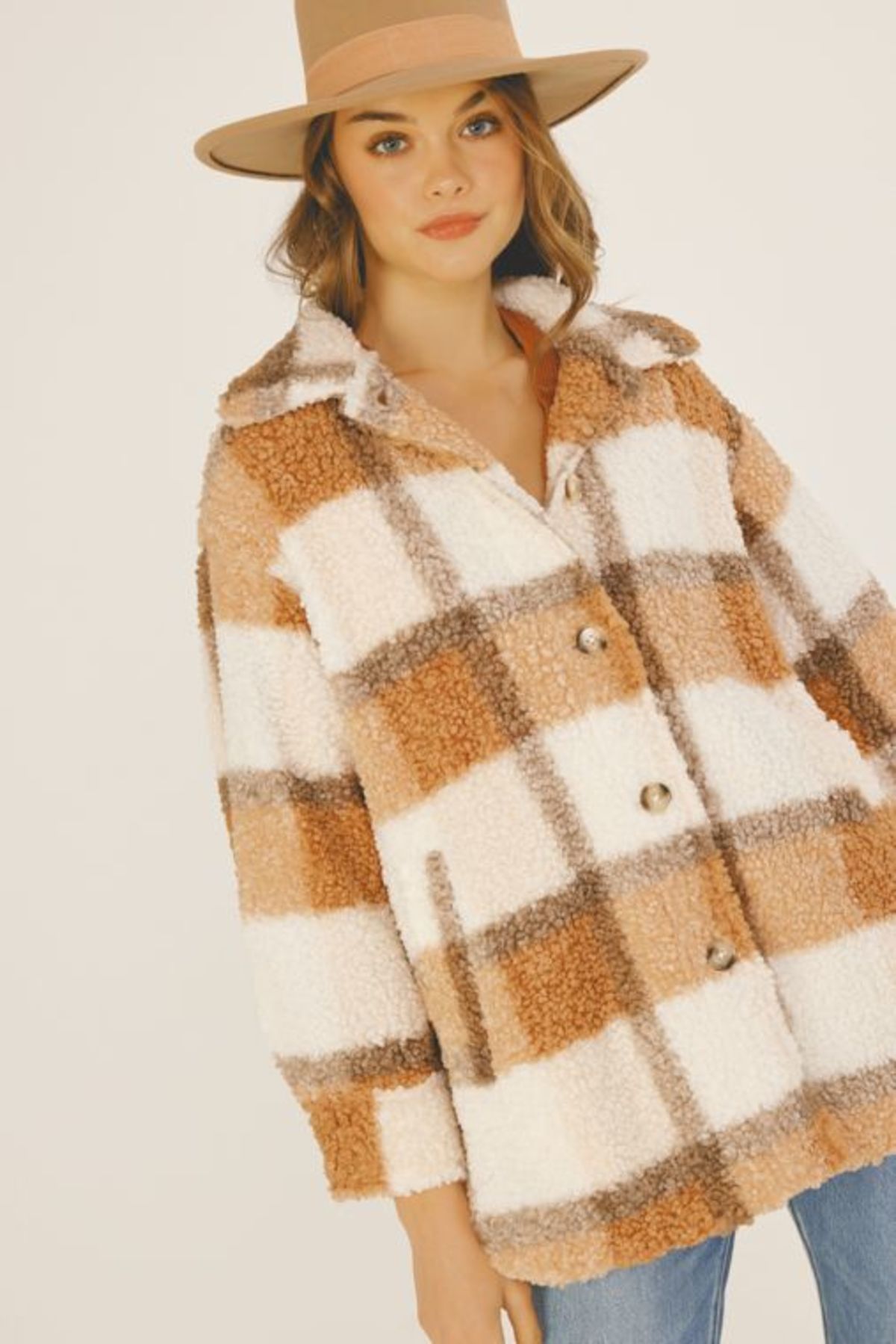 Tartan Plaid Patchwork Sherpa Jacket