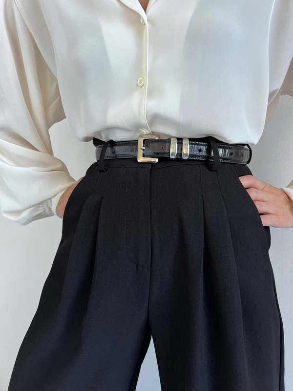 Vintage Olive Embossed Leather Belt