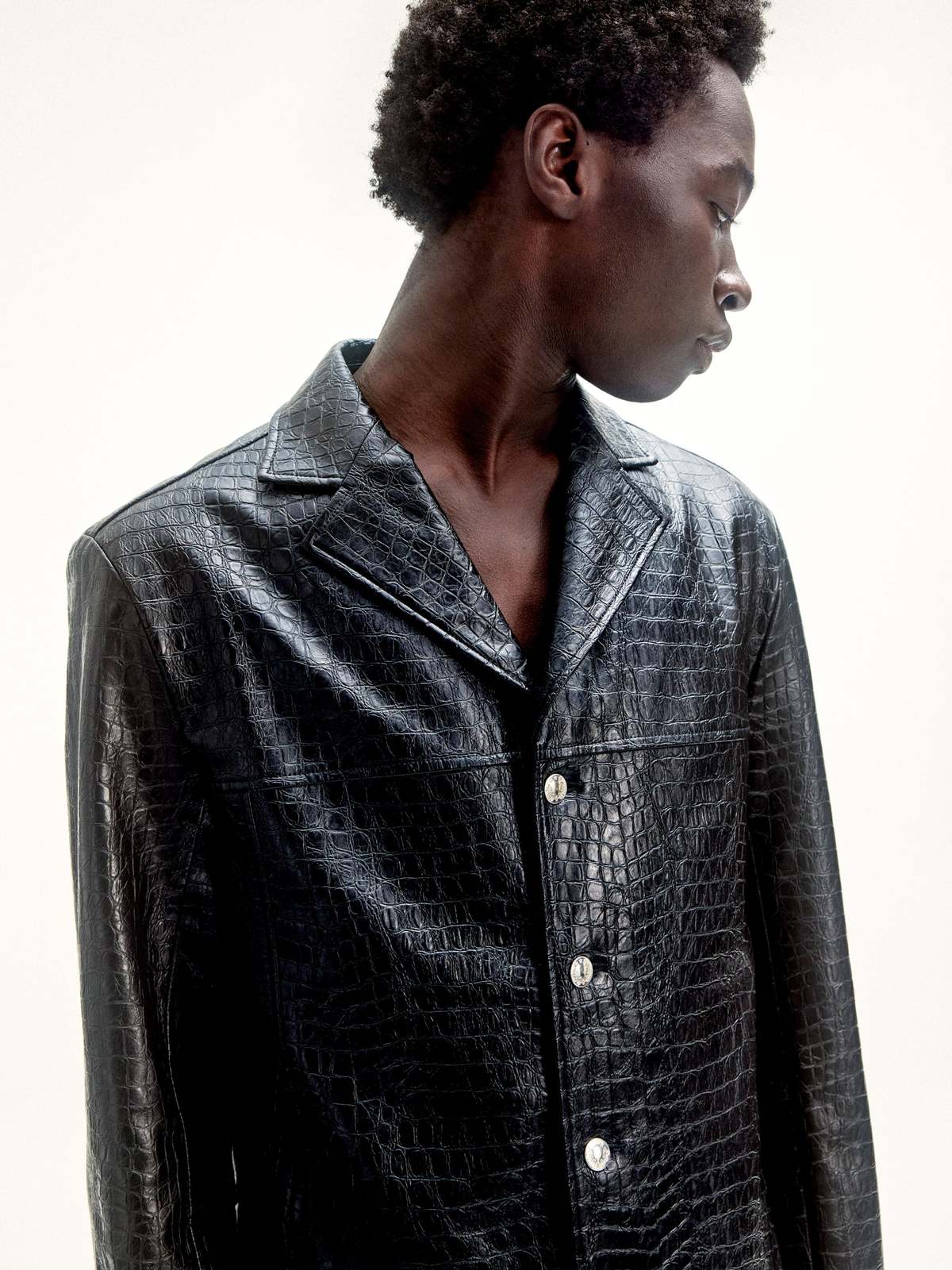 Séfr Francis Jacket - Croco Black | Garmentory