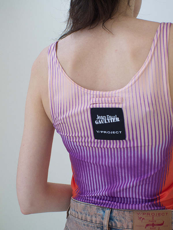 希少Jean Paul GAULTIER JPG 00s tanktop Y2K Jean Paul Gauliter - 2000 s - Mariniere Tank Top In Red - Striped