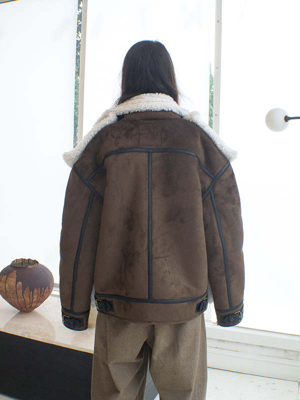 Y/Project Snap Panel Shearling Jacket - Dark Brown | Garmentory