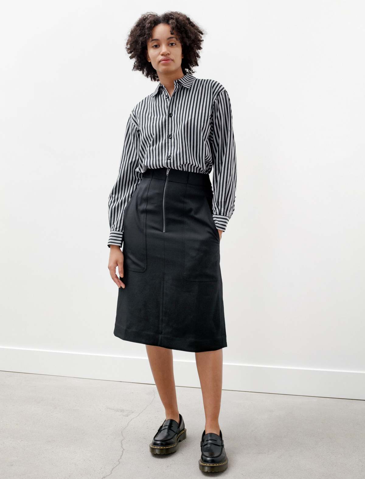 Gado-Dry-Wool-Twill-Zip-Skirt-