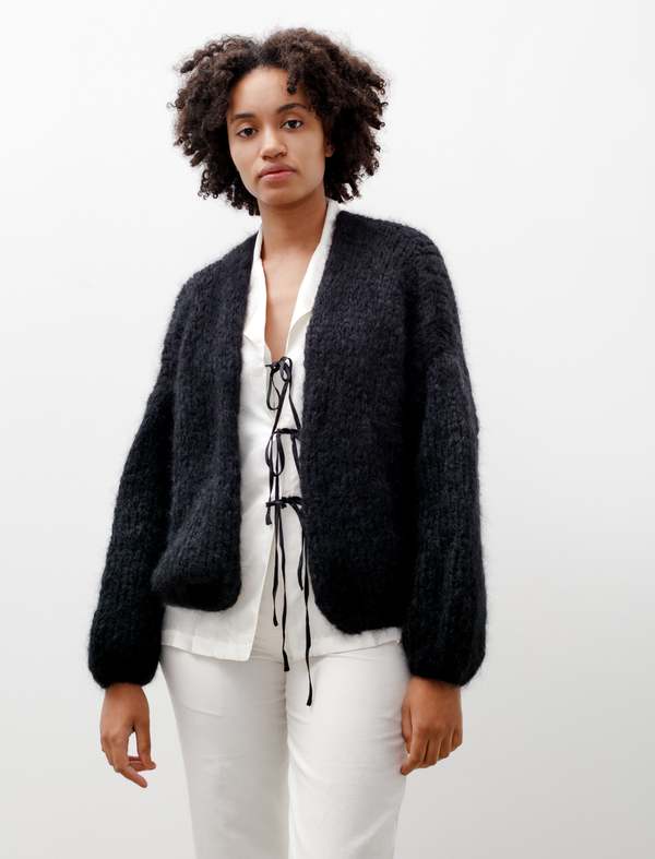 Casey Casey Womens Mohair Cardigan - Black | Garmentory