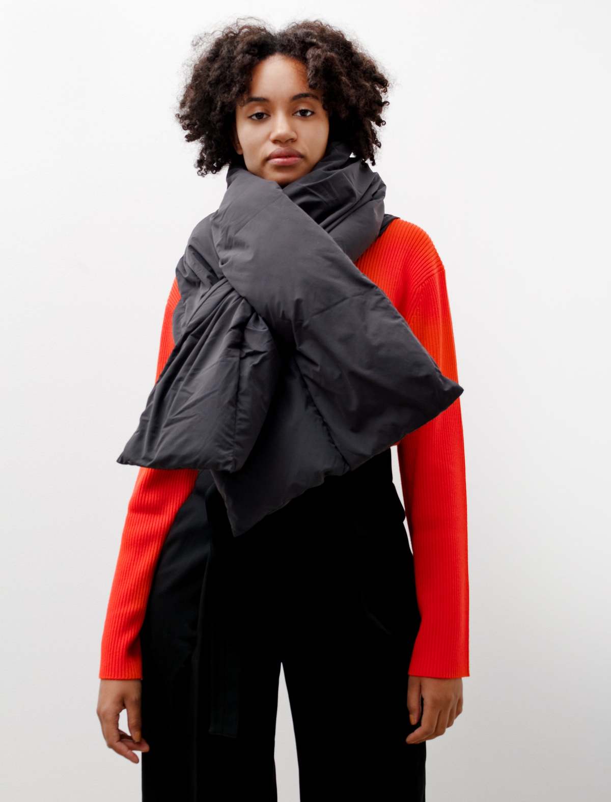 Studio Nicholson Plume Padded Scarf - Black | Garmentory