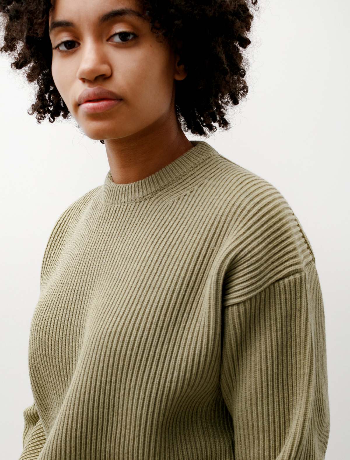 Auralee Super Fine Wool Rib Knit Top - Mint | Garmentory