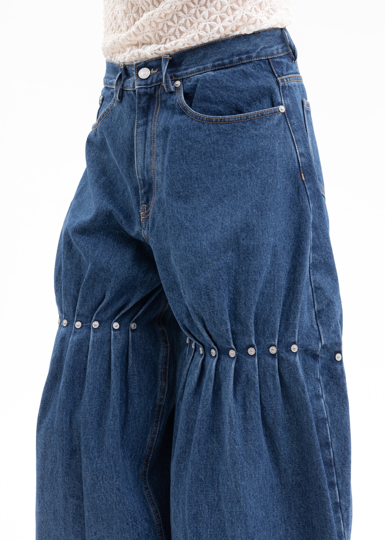 KUSIKOHC RIVET DENIM PANTS BLUE Garmentory