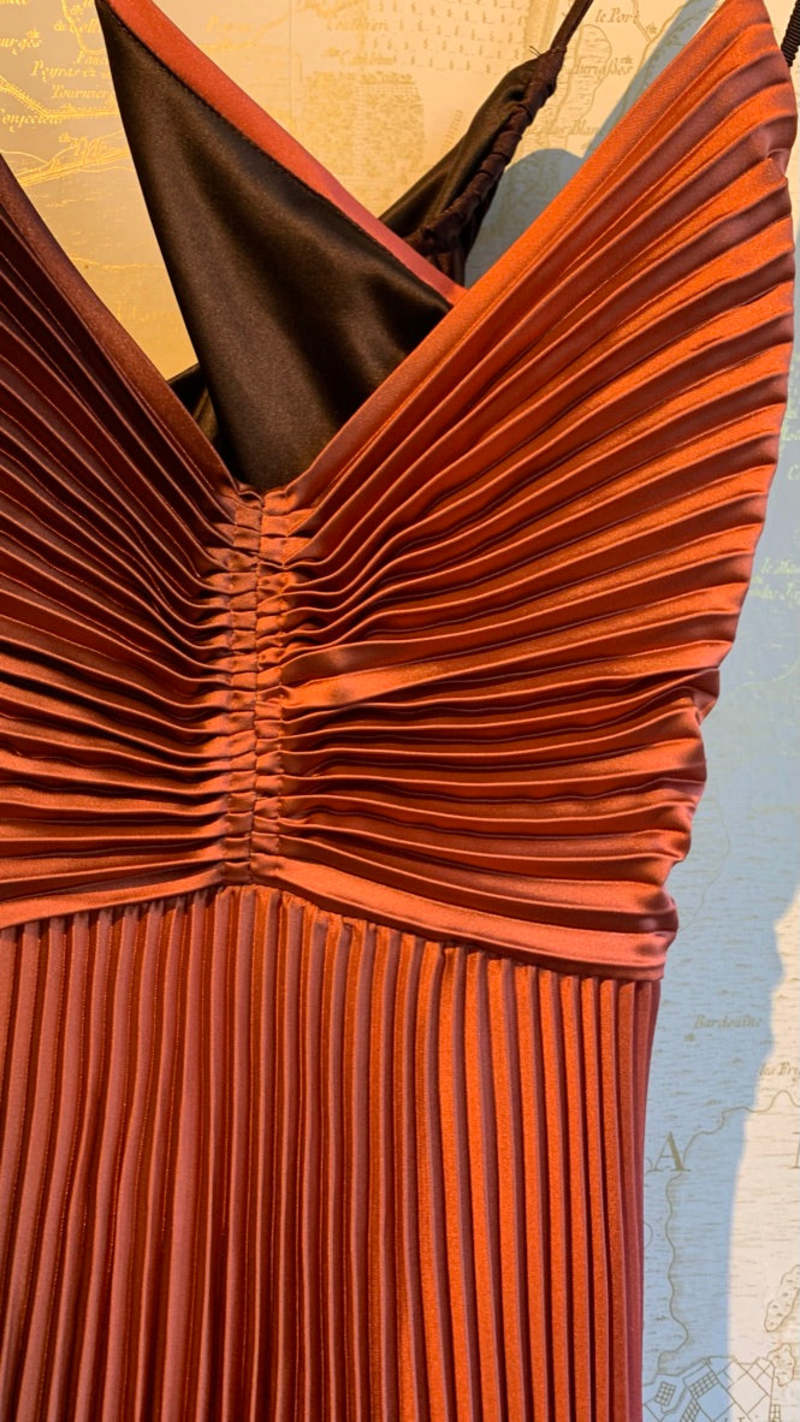 A.L.C. Ariya Pleated Maxi Dress - Pink/Brown Ombre