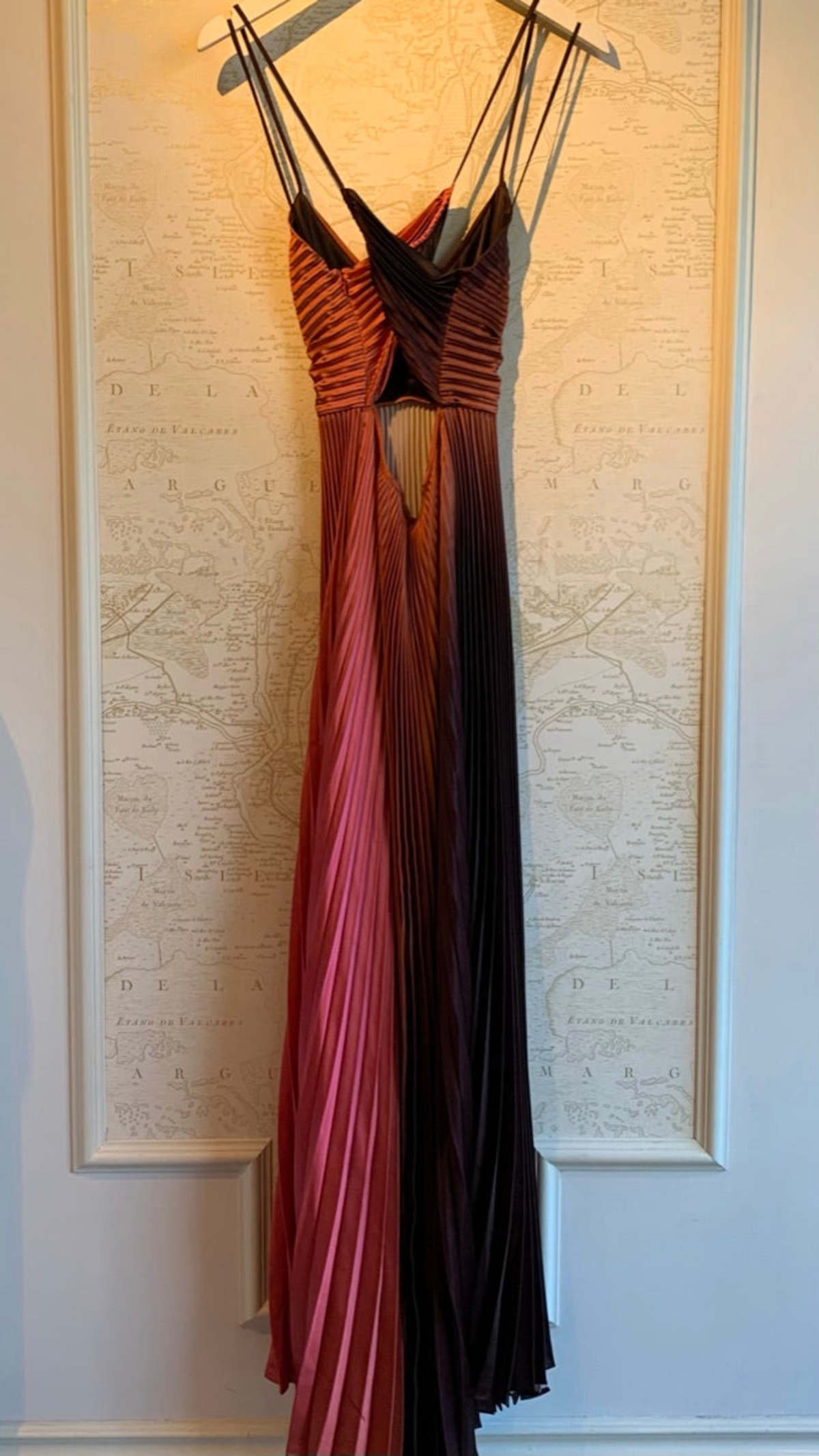 A.L.C. Ariya Pleated Maxi Dress - Pink/Brown Ombre - Image 6 of 6