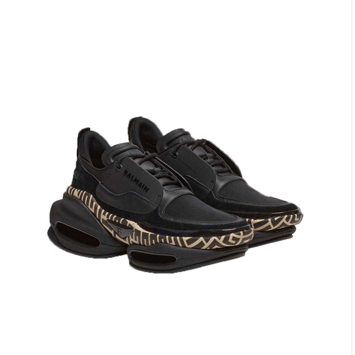 スニーカー Balmain YM3VI277LSWD BALMAIN LEATHER B-BOLD LOW TOP Sneakers Balmain Leather and suede B-Bold low-top trainers with