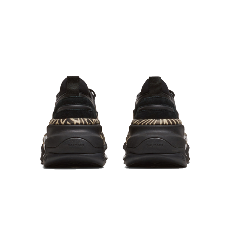 Balmain Leather and suede B-Bold low-top trainers with