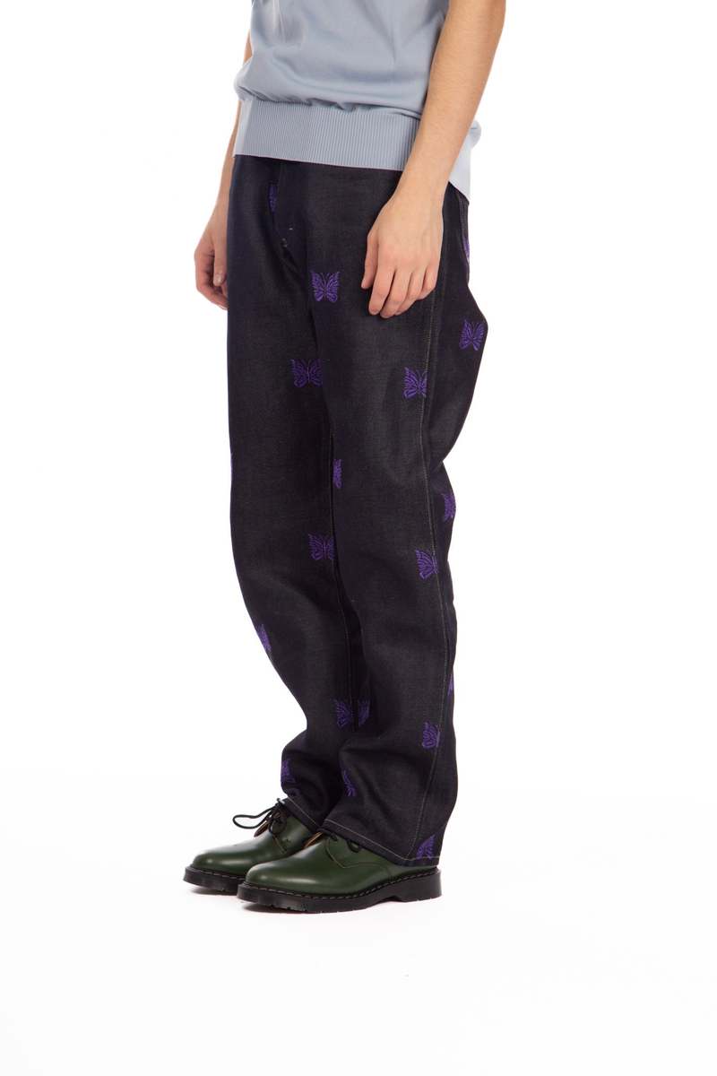 Needles Straight Jean 13OZ C/L DENIM - PAPILLON EMB. | Garmentory