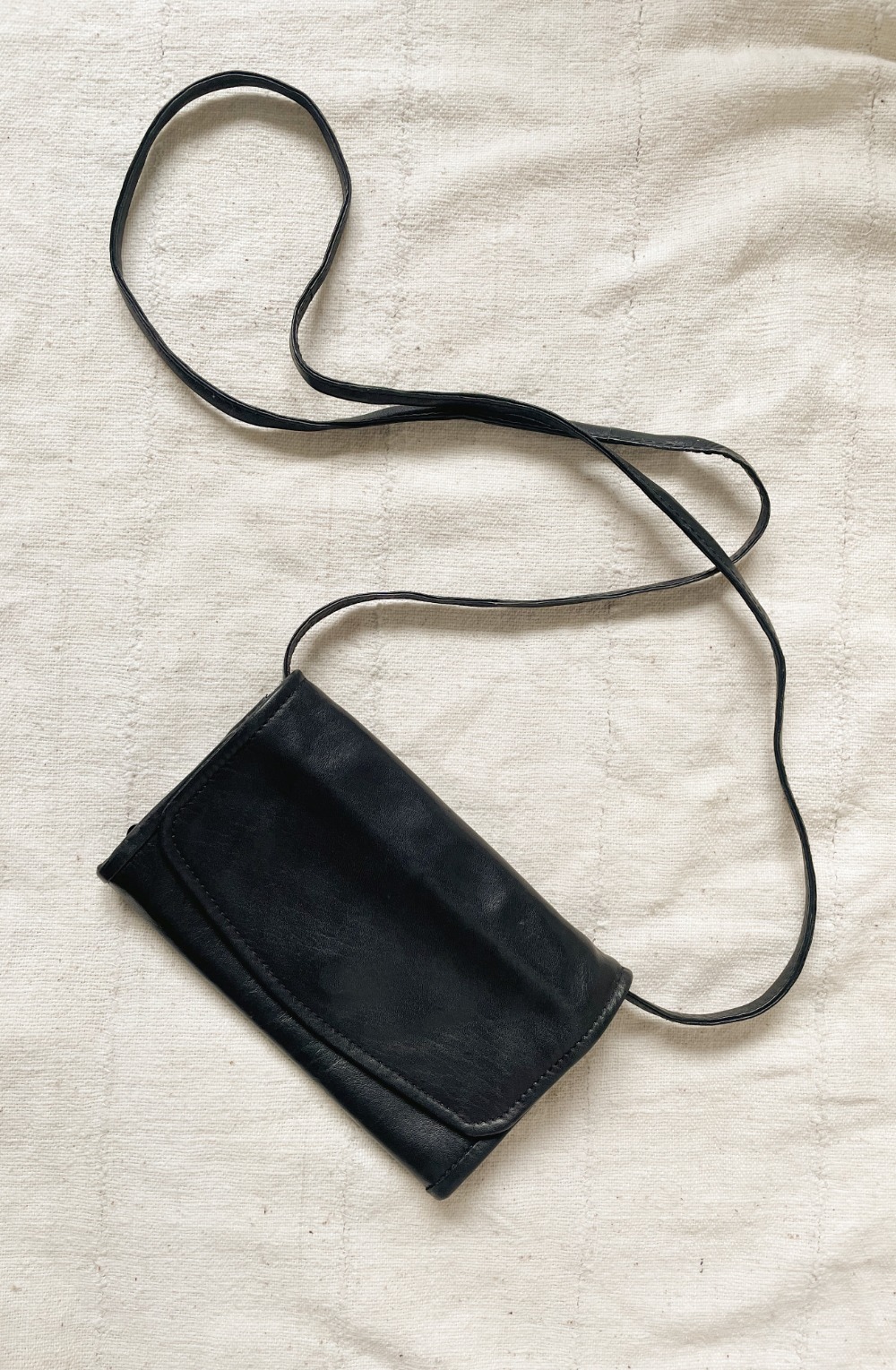 The Row - Black Leather Envelope Crossbody Bag