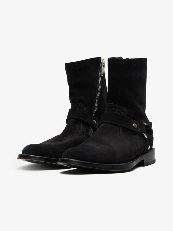 Pre-Loved] Saint Laurent Paris M AW13 Wyatt 25 Suede Chelsea Boots