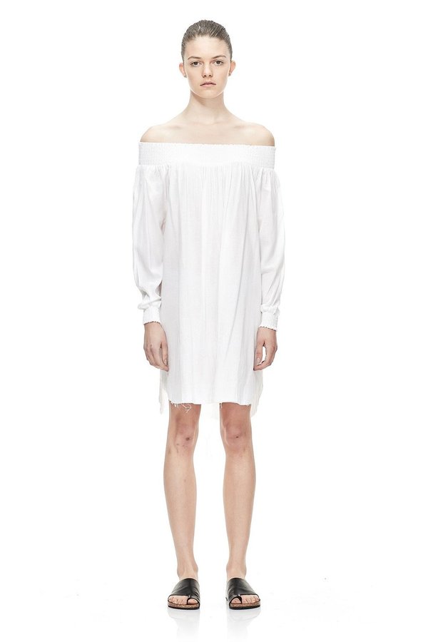 Off Shoulder Linen Dress