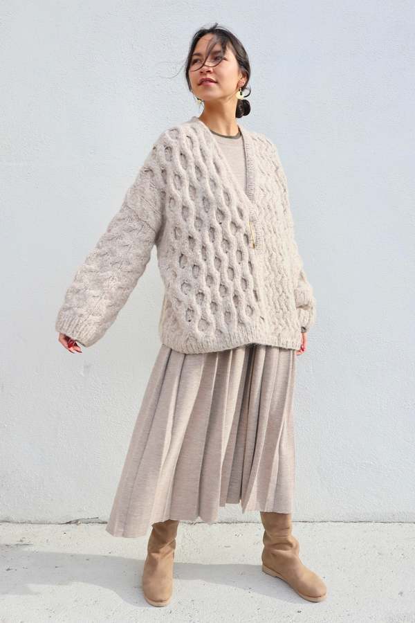 Lauren Manoogian Handknit Aran Cardigan - Aspen | Garmentory