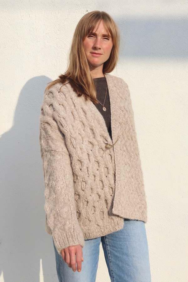 LAUREN MANOOGIAN HANDKNIT CABLE カーディガン Alpaca Wool Cable Cardigan – La Garçonne