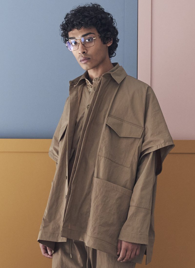 【上品】 Pocket 4 Grei. Shirt Garmentory | Khaki Dark - Poncho ジャケット・アウター