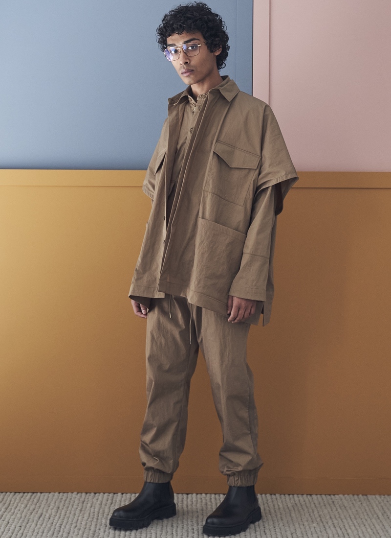 4 POCKET SHIRT PONCHO IN MIDNIGHT BLUE WASHED POPLIN - GREI