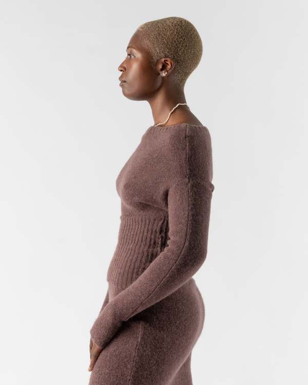 paloma wool 花柄フレアスリーブリブニット　ダークバーガンディ Paloma Wool - Margarita Reversible Crop Sweater in Caoba at Nordstrom
