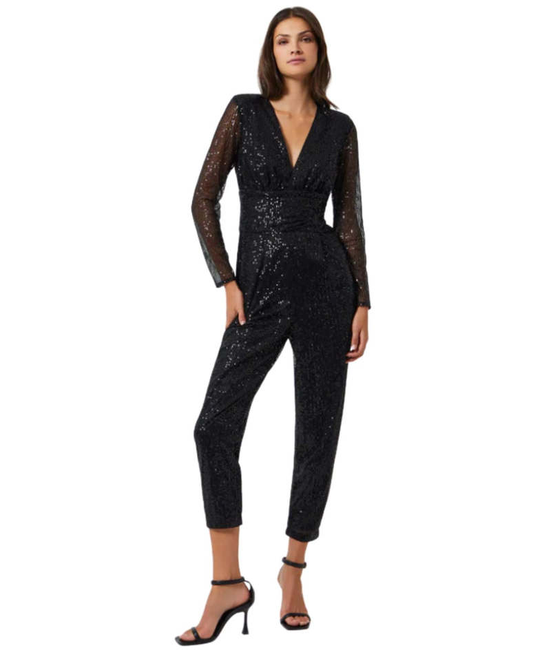 Dilara Embellished Jumpsuit- Black Garmentory