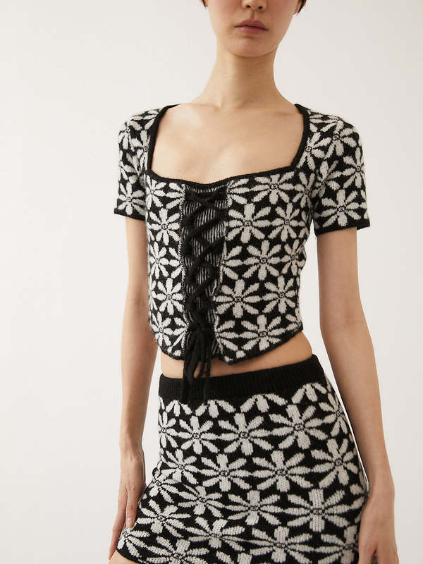 Tach Clothing Mafalda Knit Top Black Garmentory