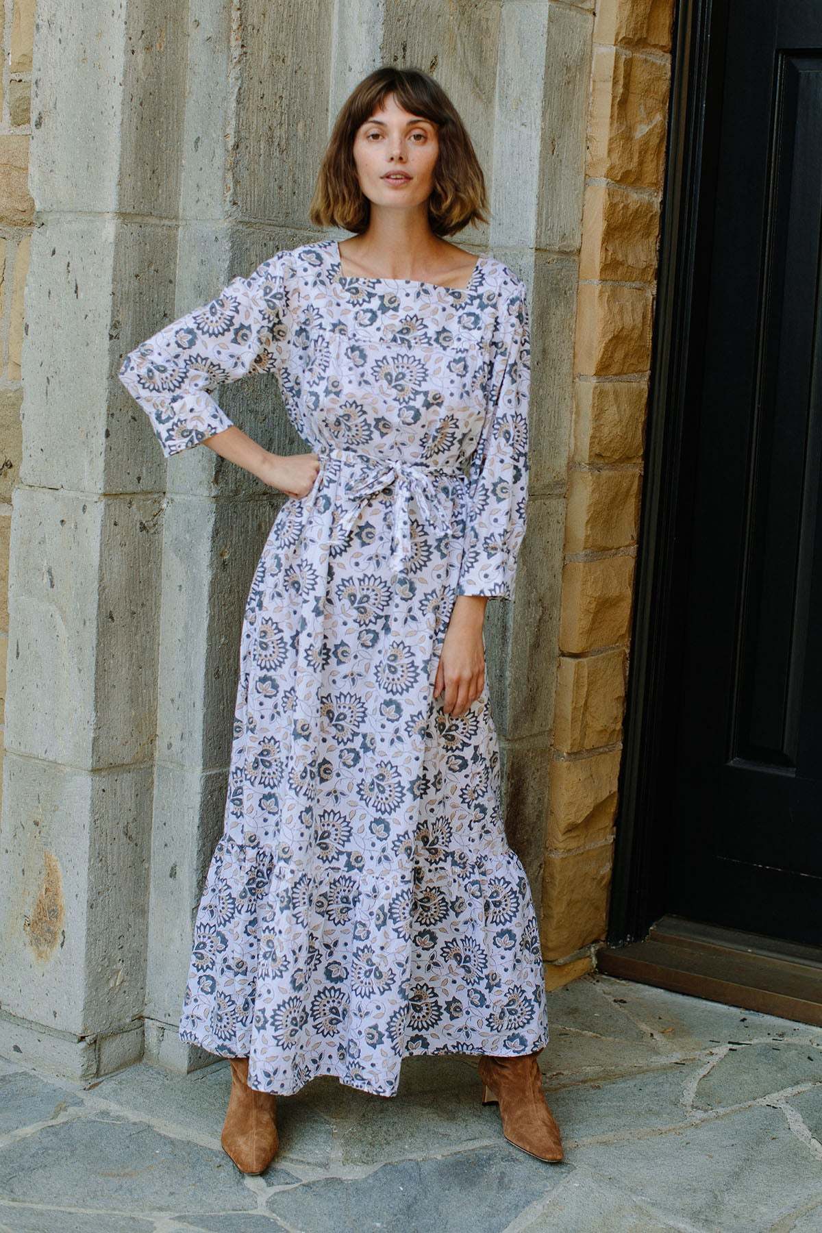 Rachel Pally Clementine Dress - Granite Floral Block Print | Garmentory