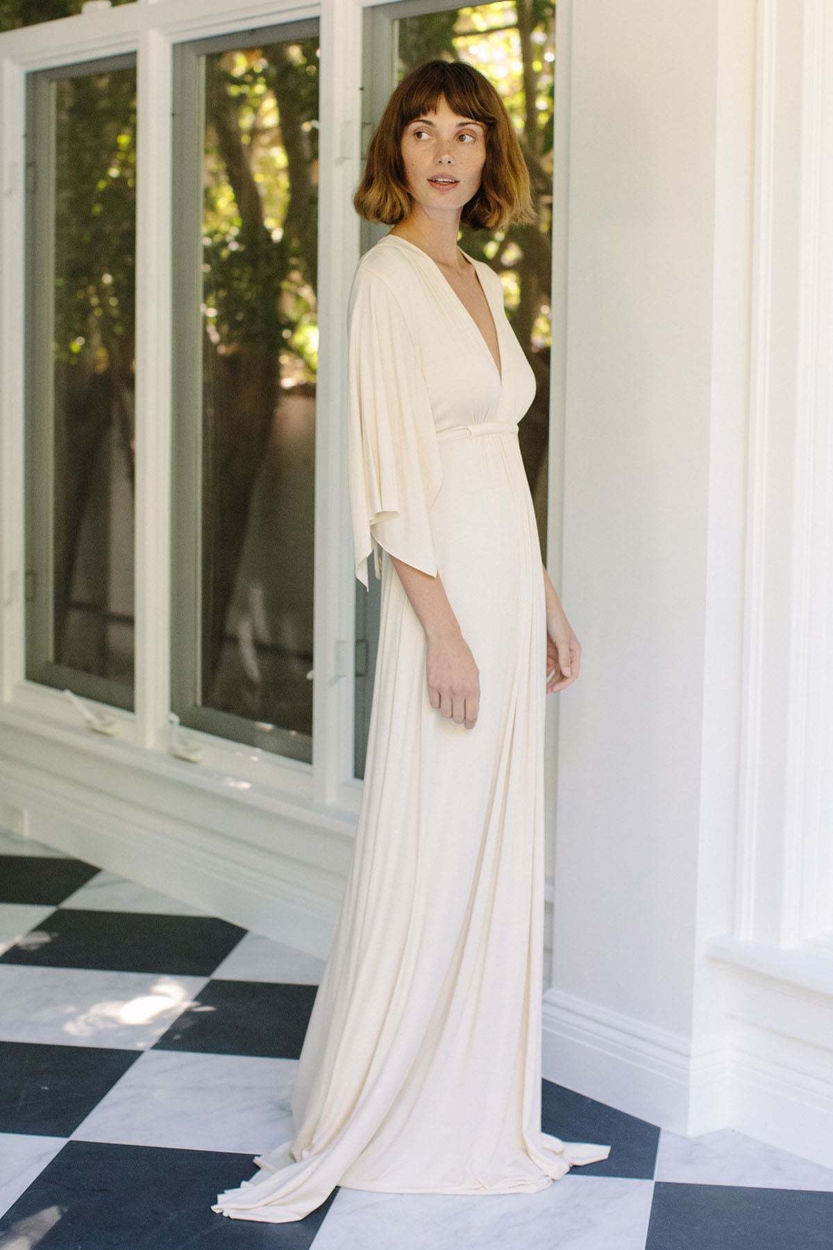 backless mermaid wedding dress Mermaid Deep V-neck Backless Lace Wedding Dresses With Chapel Train, MW809