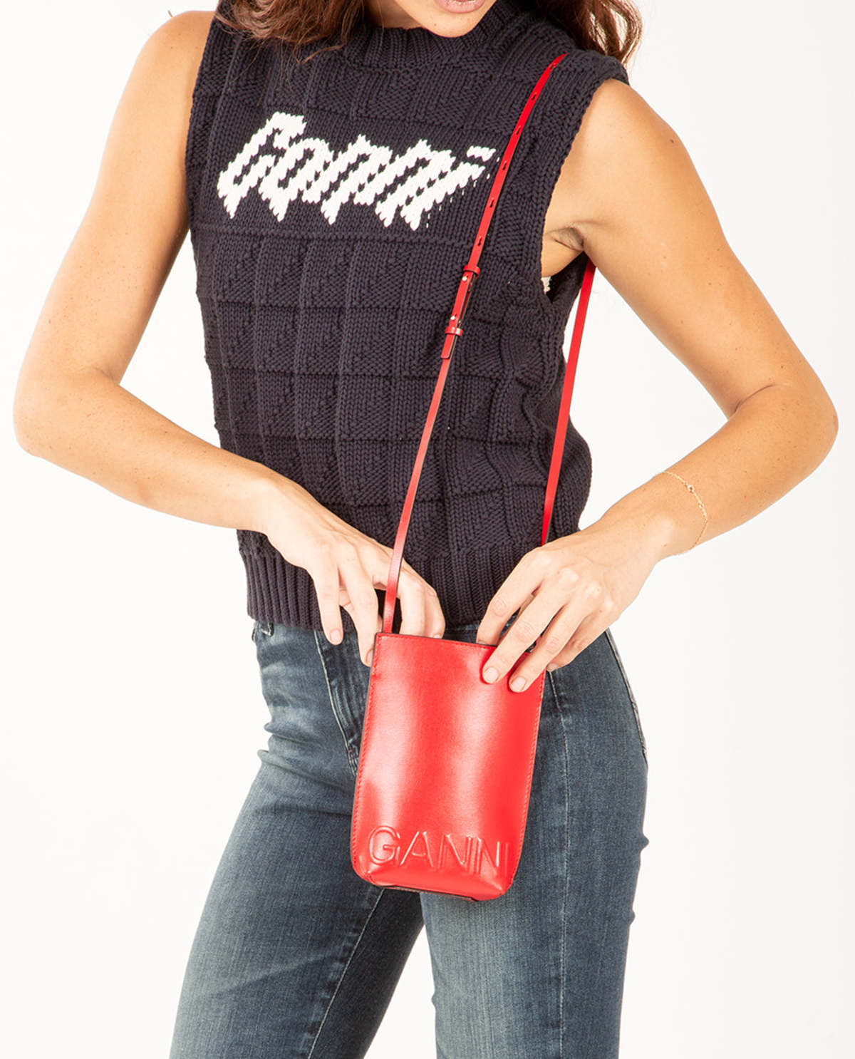 Ganni Small Banner Crossbody Bag - Cherry | Garmentory