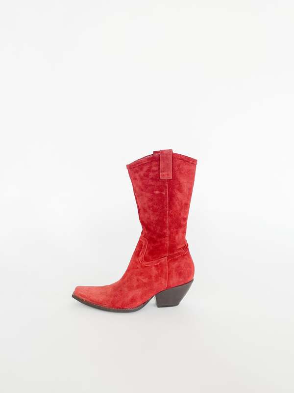 Suede Western Boots - Rust | Garmentory