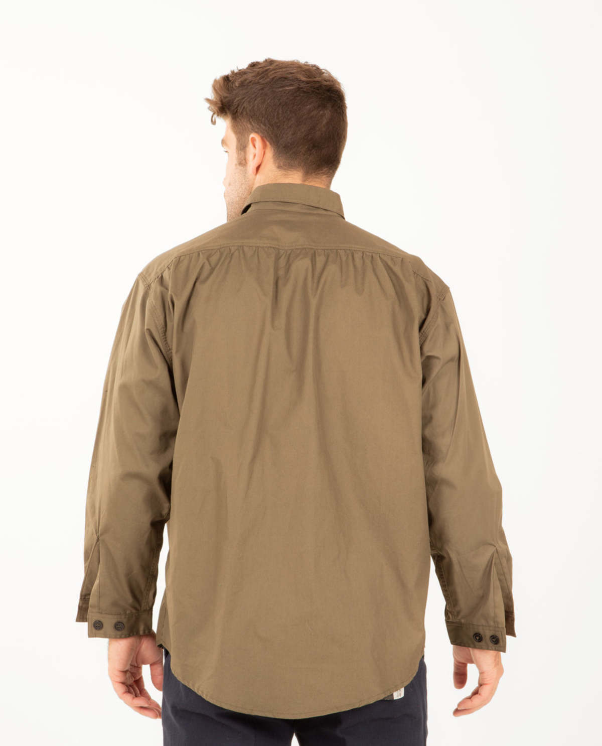 Monitaly Giorgio Work Shirt Vancloth Oxford - Olive | Garmentory
