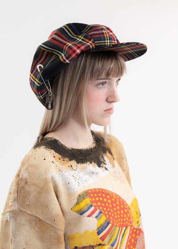 KIDILL Black Tartan Check Metal Badges Casquette CA4LA