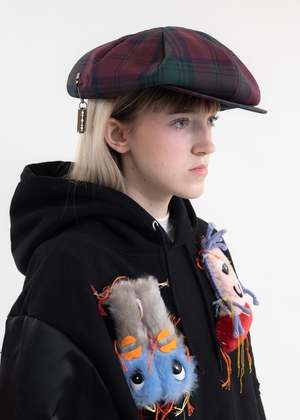 Kidill Red/Green Tartan Check Metal Badges Casquette CA4LA
