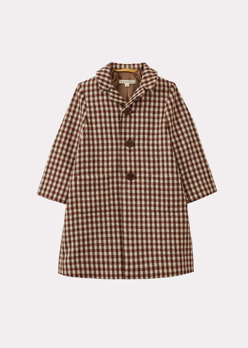kids Caramel DANBY COAT - BROWN/CREAM CHECK | Garmentory 