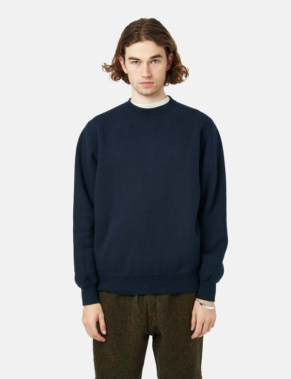 Beams Plus Crew Sweatshirt - Navy Blue | Garmentory