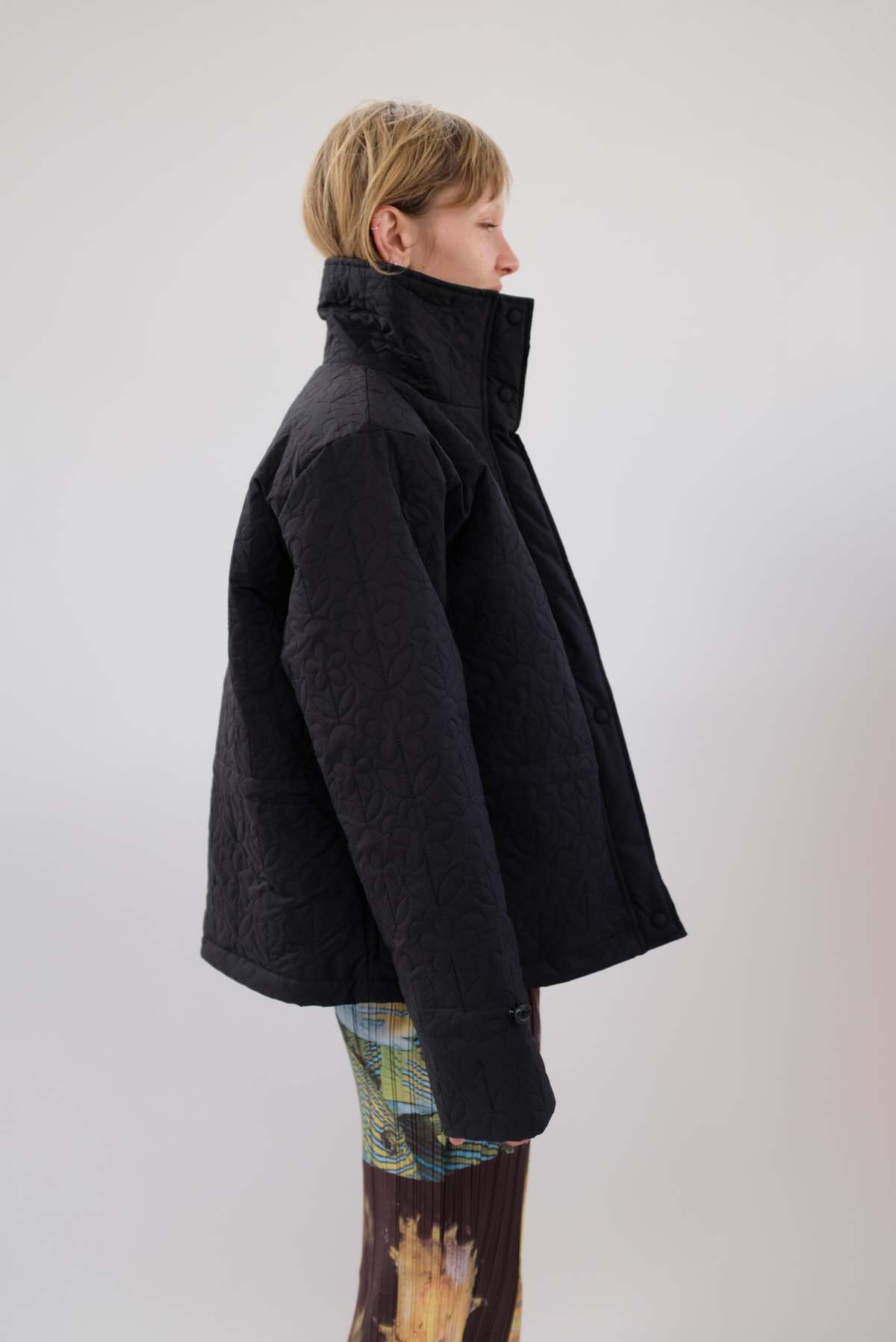 Tach Clothing Kika Floral Quilted Jacket Black Garmentory