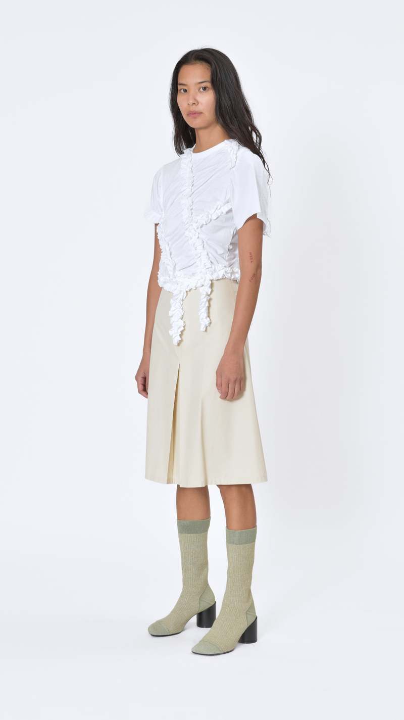 MM6 Maison Margiela Ruched マルジェラ Maison Margiela Ruched Cotton Top - White | Garmentory