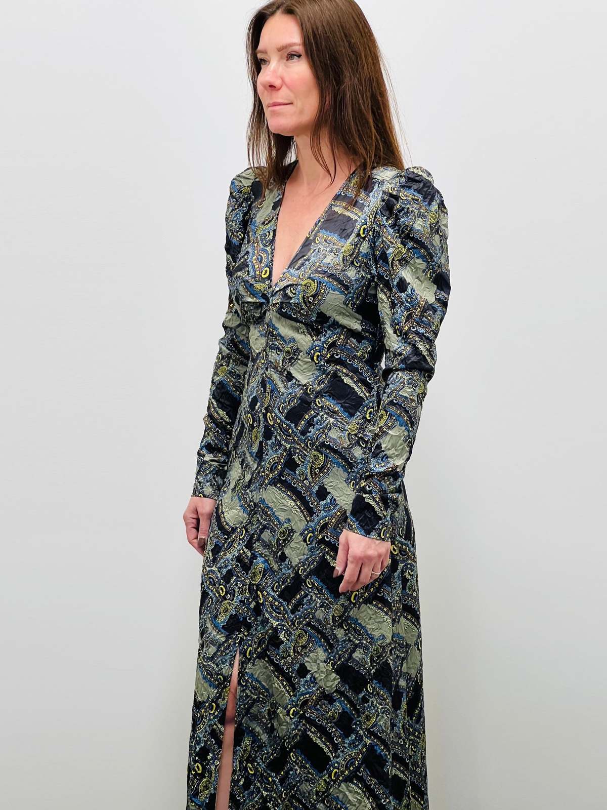 【GANNI】satin maxi dress/追跡+関税+全国送料込み Ganni Satin maxi dress GANNI