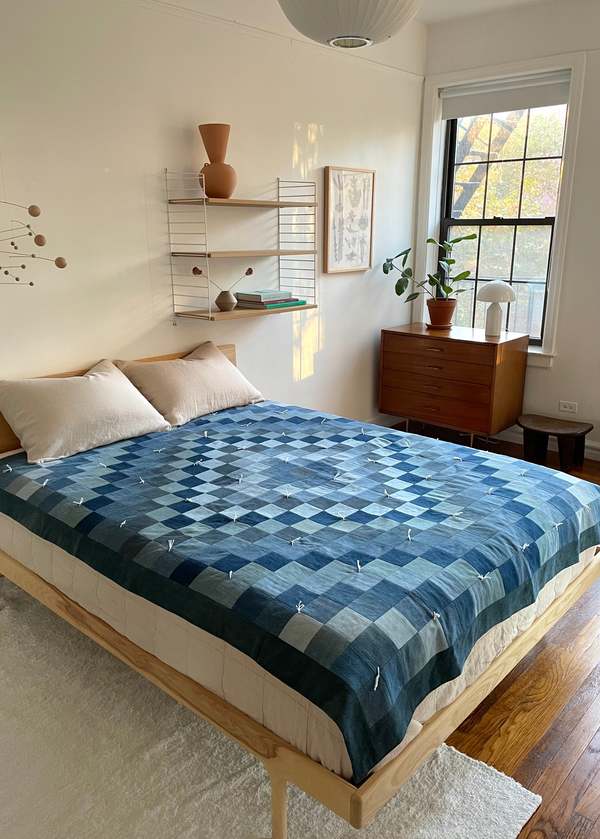 DUO NYC Vintage Denim Patchwork Quilt Blue Garmentory