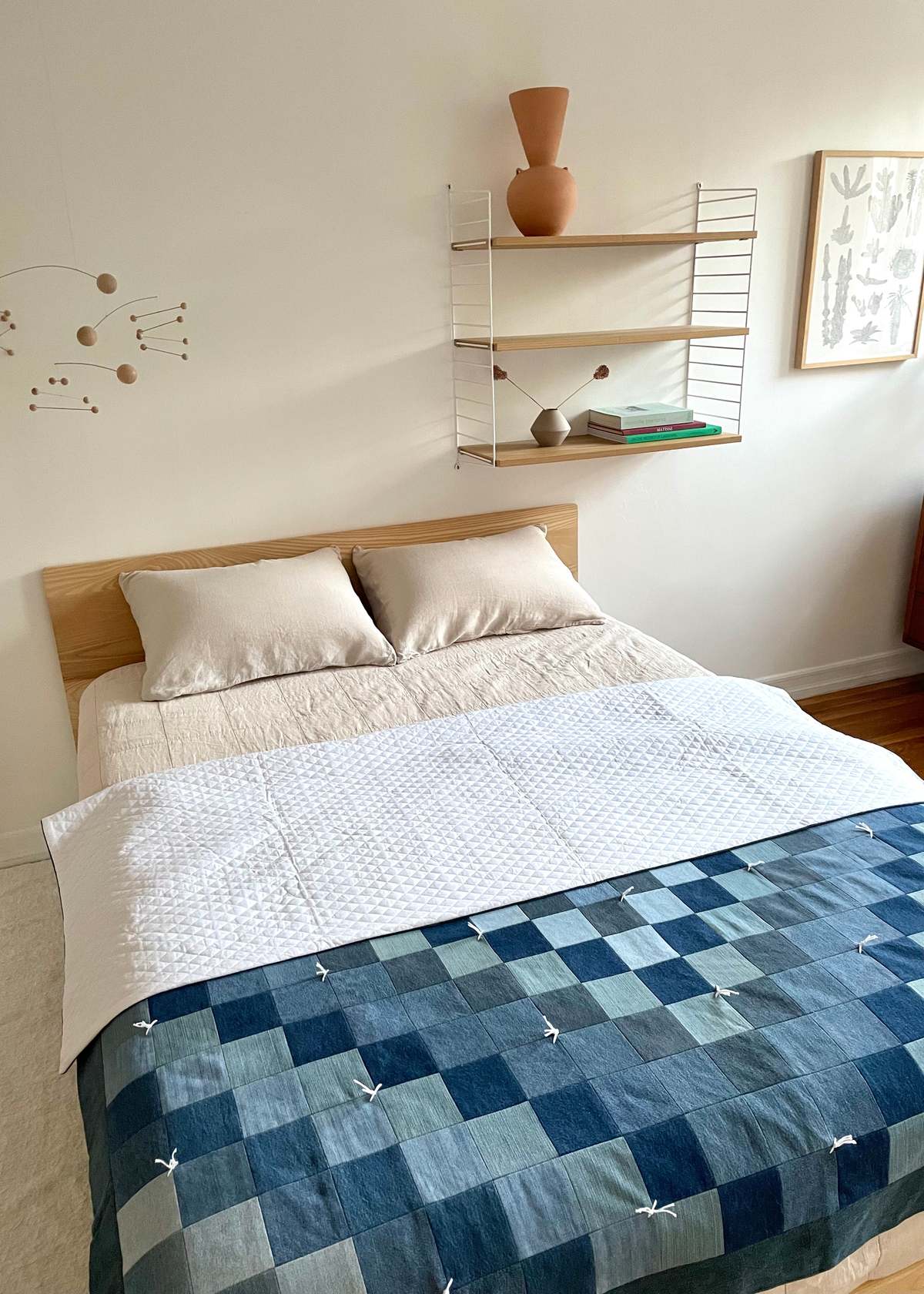 DUO NYC Vintage Denim Patchwork Quilt - Blue | Garmentory