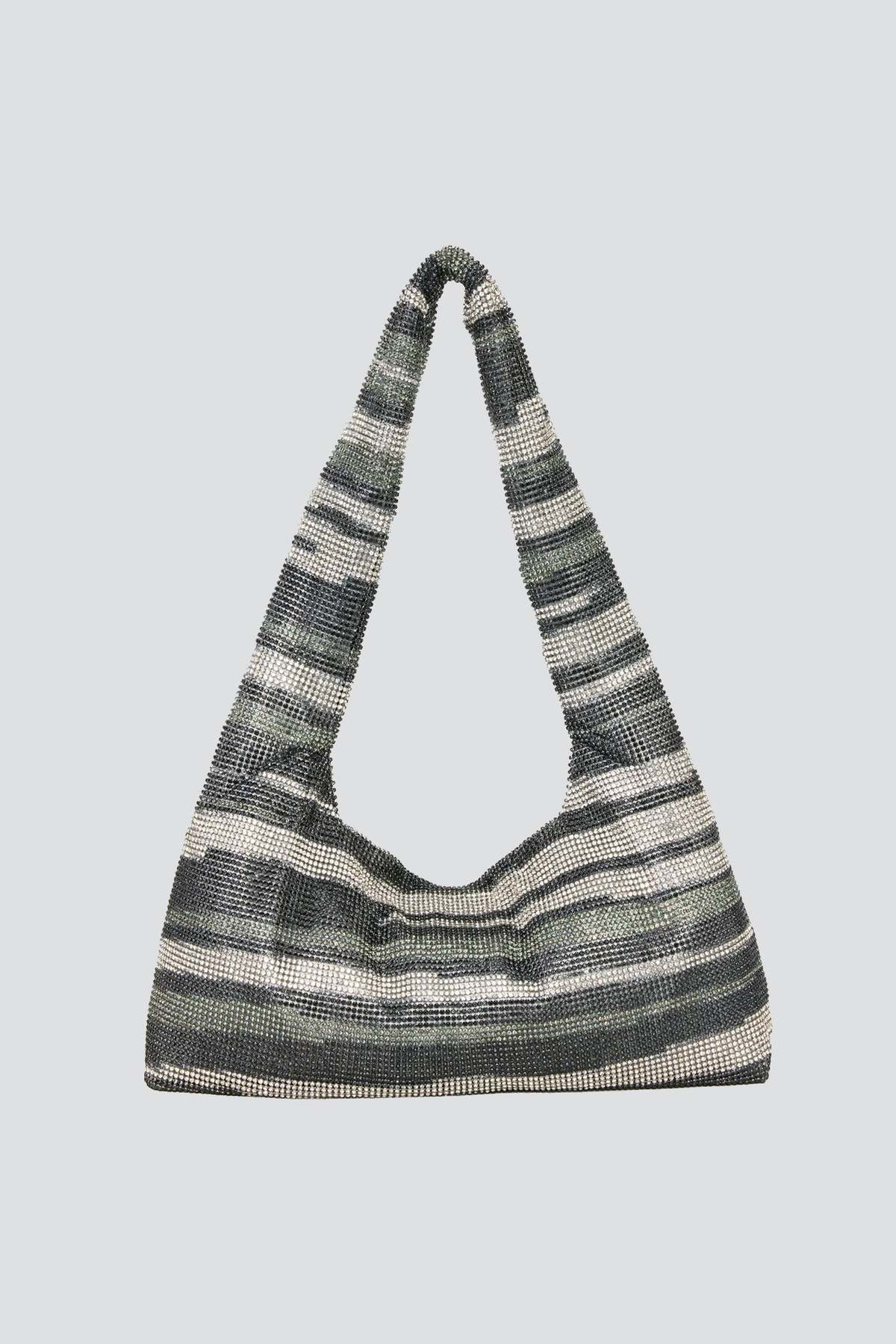 【関税込み】Kara グレー Crystal Mesh Armpit バッグ Kara Armpit crystal-embellished Mesh Bag | Silver | FARFETCH OM