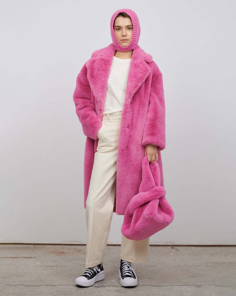 幻カラー【サーモンピンク】【70s】 Catalina Derby Jacket Jakke Katie Faux Fur Coat - Bubblegum | Garmentory
