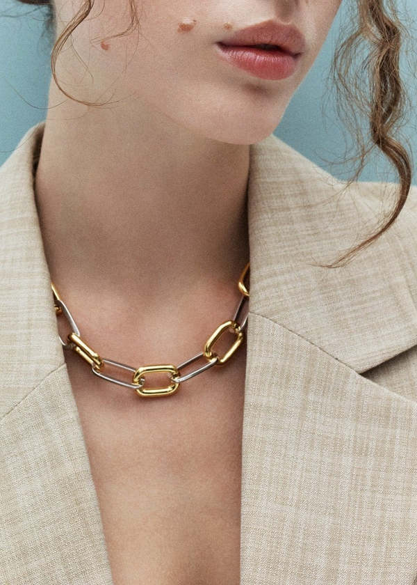 Machete Grande Solid Sterling Paperclip Chain Necklace Gold Garmentory