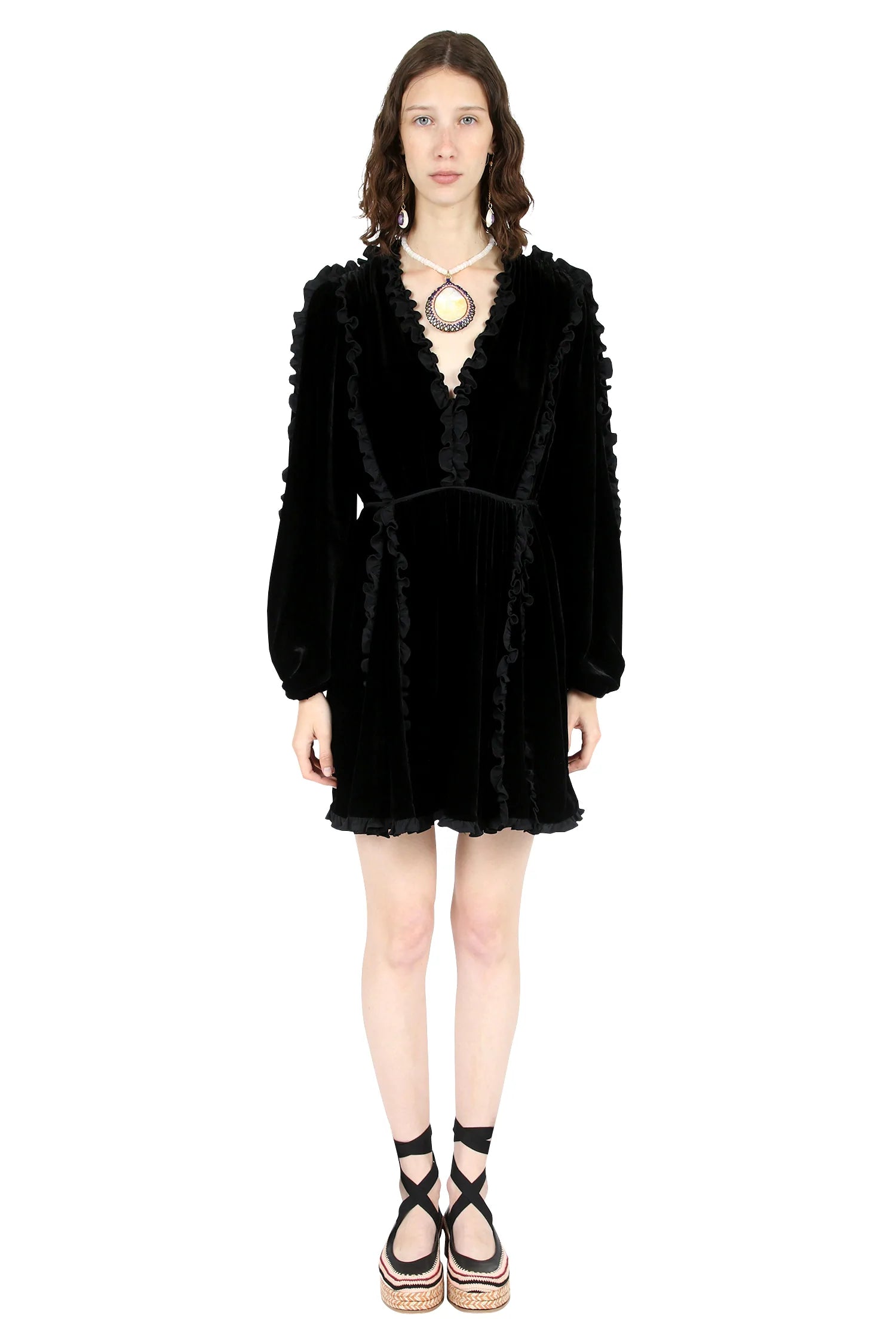 Ulla Johnson Erika Velvet Dress Noir Garmentory