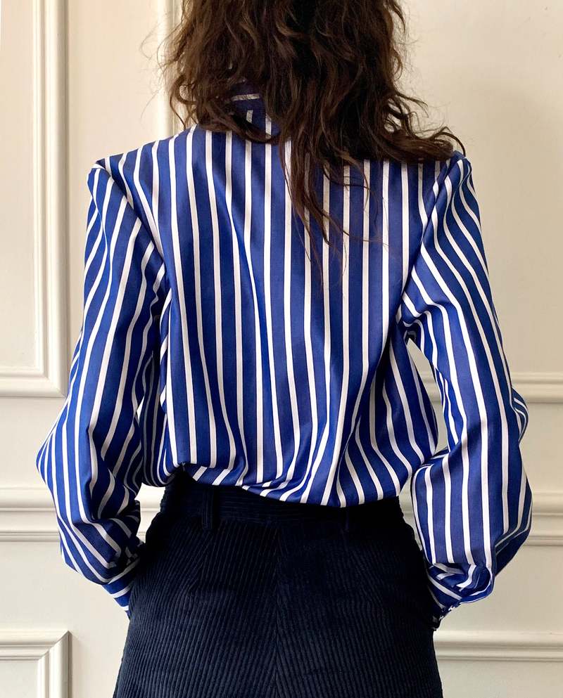 LES PRAIRIES DE PARIS Student Shirt - Blue/White | Garmentory