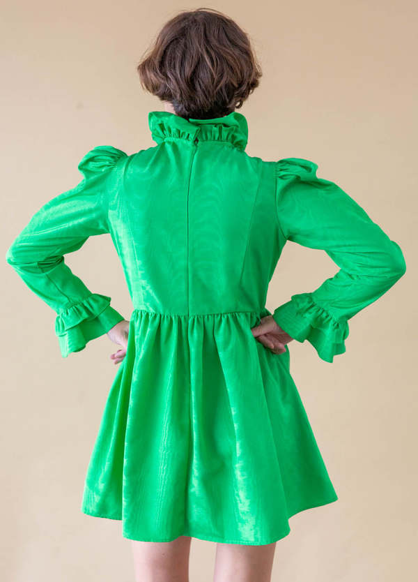 BATSHEVA Mini Prairie Dress - Emerald Green