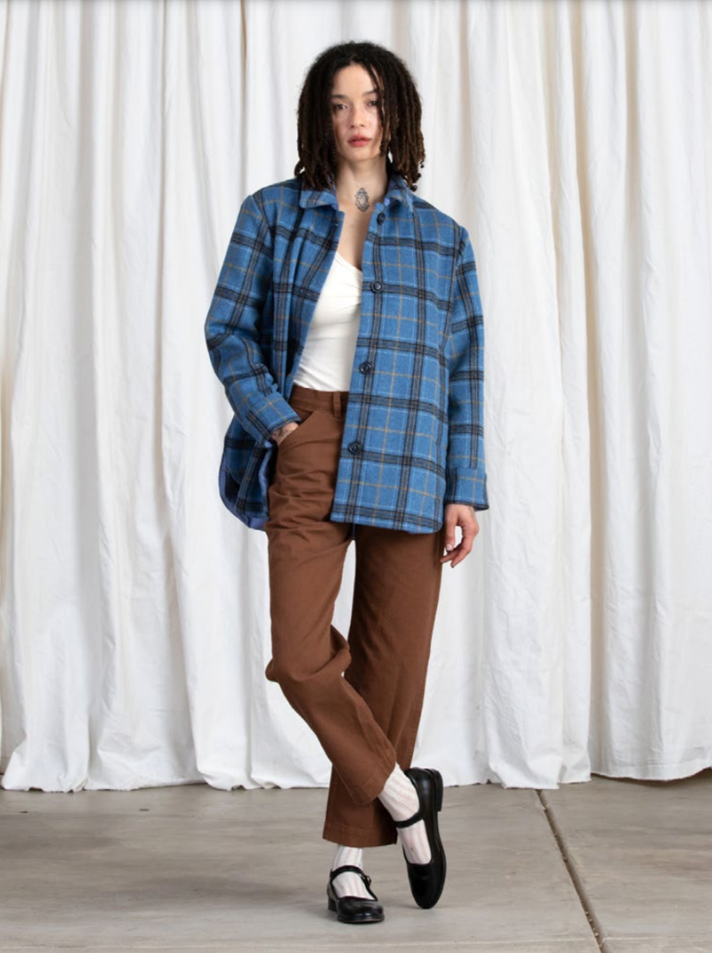 Ali Golden Double Faced Plaid Jacket - Blue Plaid Ali Golden Double Faced Plaid Jacket - Blue Plaid